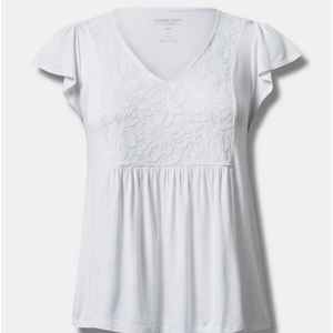 Super Soft V-Neck Ruffle Tee
